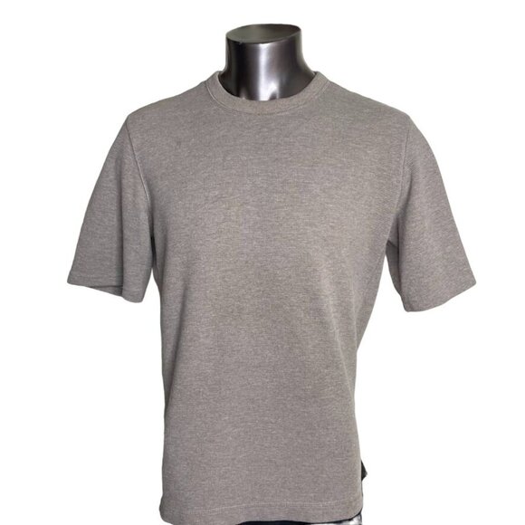 Eddie Bauer Waffle Knit Outdoor Short Sleeve Shirt u Size Large Gray - Picture 1 of 11